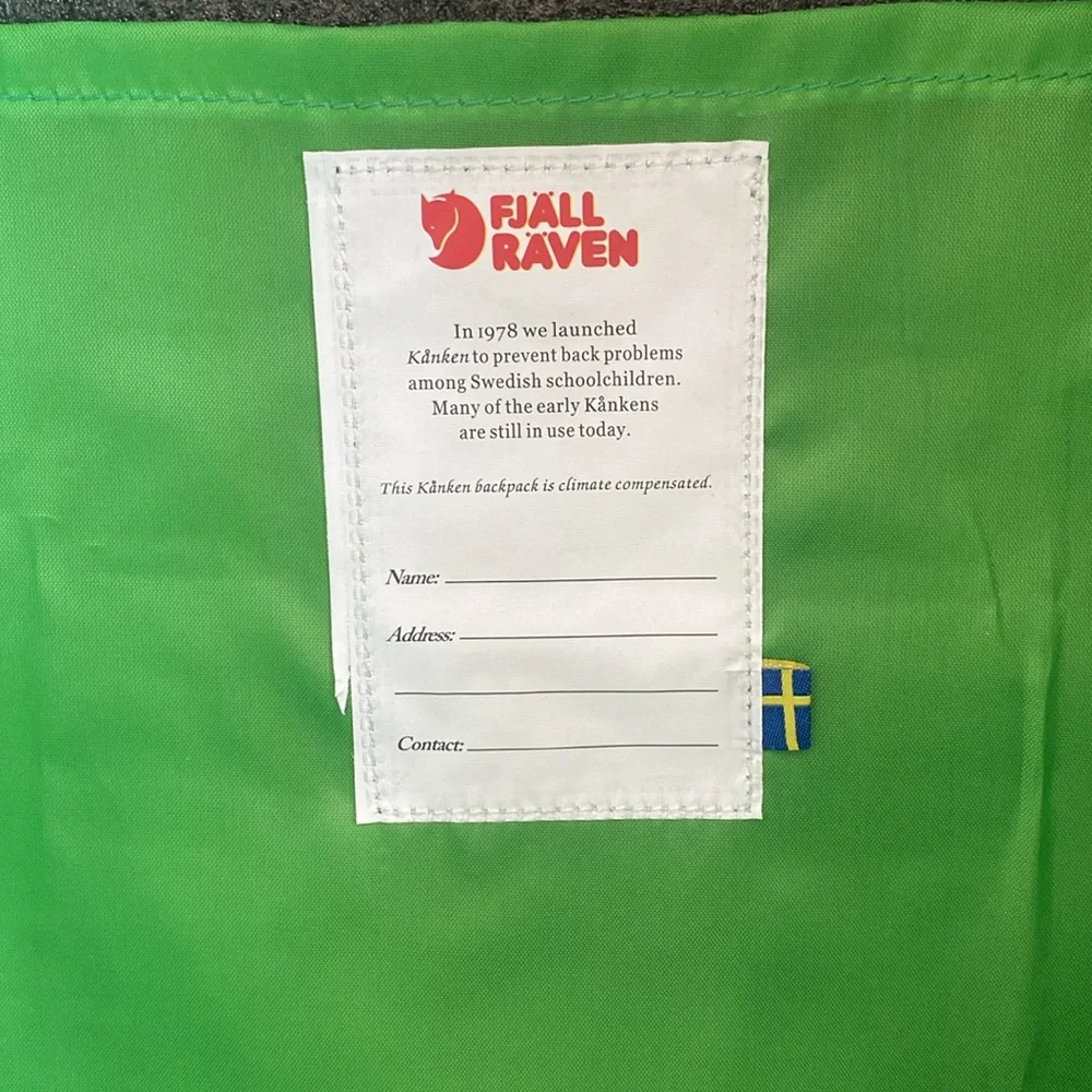 Light GREEN FJALLRAVEN KANKEN backpack - Picture 7 of 7